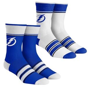 Unisex Tampa Bay Lightning Rock Em Socks Multi-Stripe 2-Pack Team Crew Sock Set